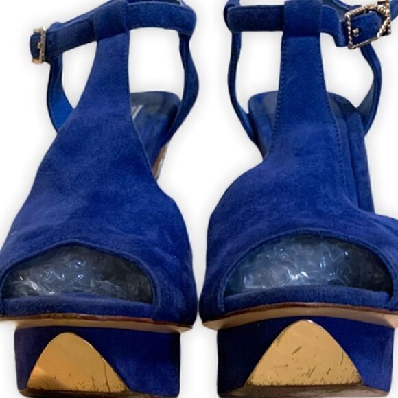 Ivy Kirzhner Cobalt Blue Block Heel 7.5 - Picture 11 of 11
